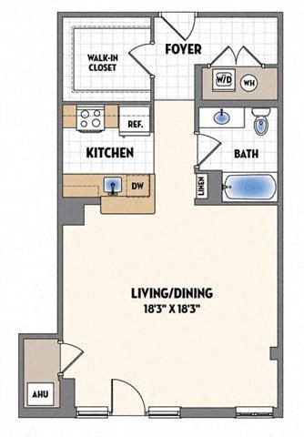 a floor plan of a small room with a bathroom and a closet