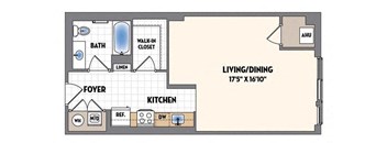 the floor plan of a small floor plan with a closet and a bedroom