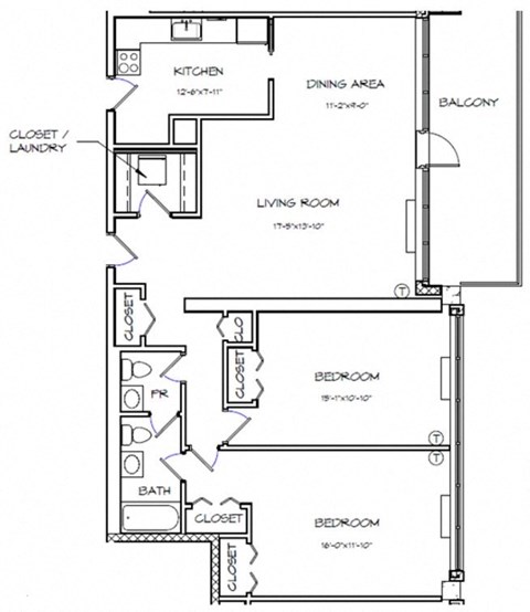 a floor plan of a house with bedrooms and a living room