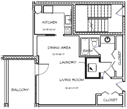a floor plan of a house with bedrooms and a living room