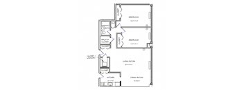 a floor plan of a house with a bedroom and a living room