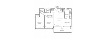 a floor plan of a house with bedrooms and a living room