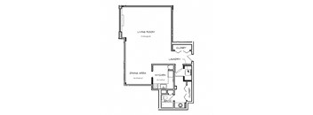 a floor plan of a 1 bedroom floor plan