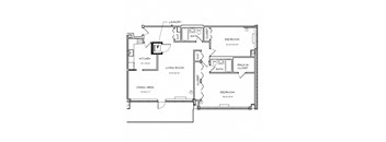 a floor plan of a house with bedrooms and a living room