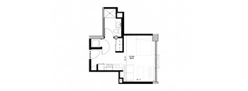 a floor plan of a house with a small footprint