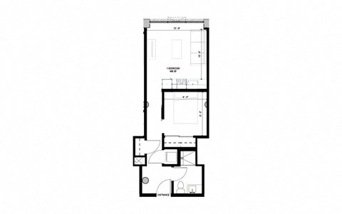 floor plan of the 1100 sq ft roommates apartment