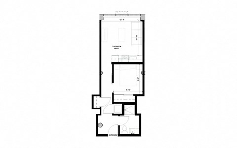 floor plan of the 1100 sq ft roommates apartment