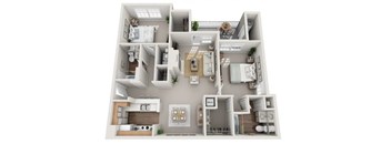 The Timber 2-bed/2-bath 1,114?sq?ft floor plan at Enclave at Wolfchase in Cordova, TN — pet-friendly community
