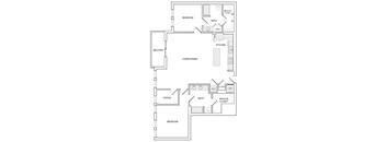 A black and white image of a floor plan for a house.