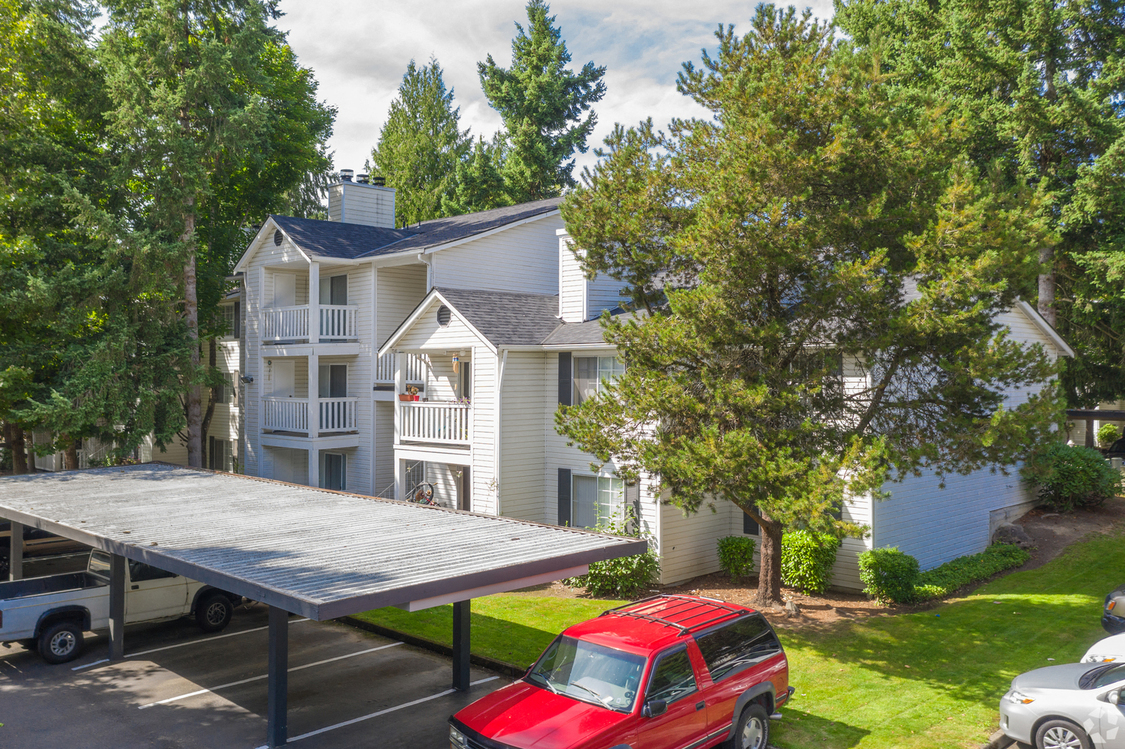 Exterior Building, carports, woodland setting