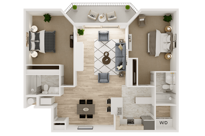2 bed, 2 bath, upgraded