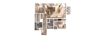 A collage of images showing different rooms of a house.