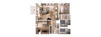 A collage of images showing various interior design ideas.