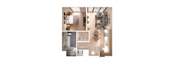 A series of images showing different angles of a modern bathroom.