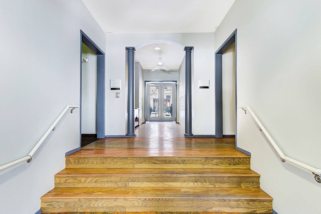 hallway mailroom at Uptown Lake Apartments, Minneapolis, MN