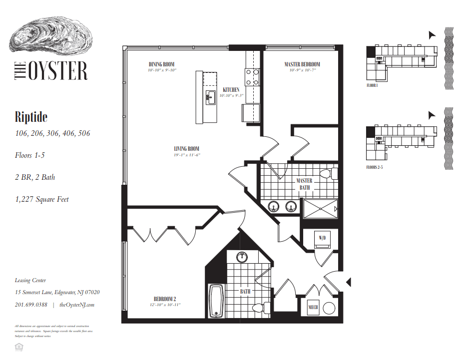 A black and white image of a floor plan for a property called Oyster Riptide.