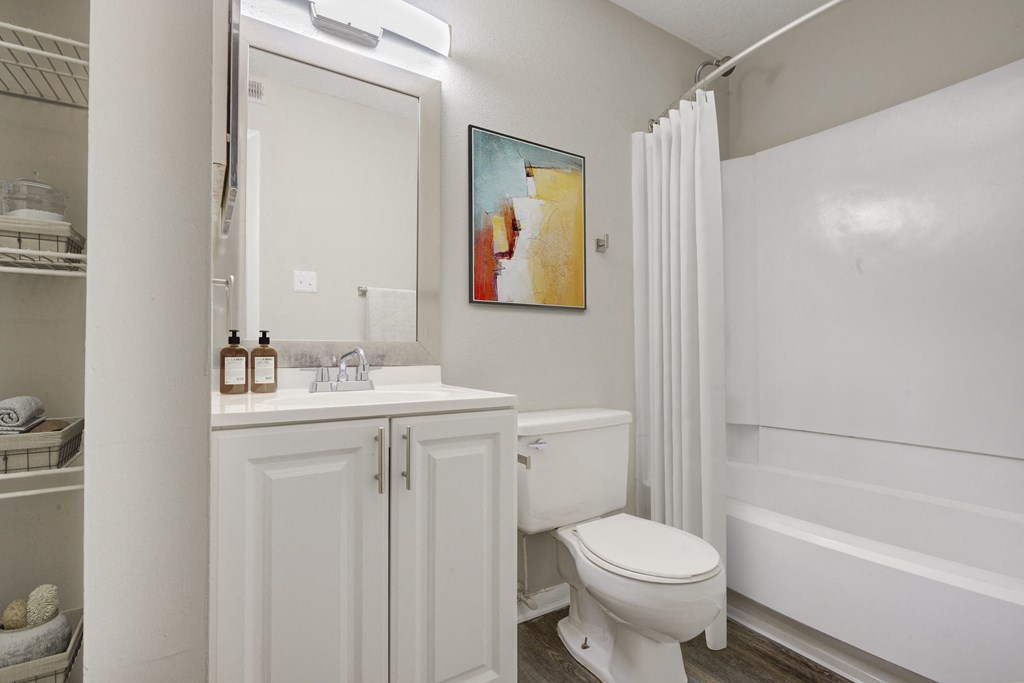 the timbers raleigh nc apartments for rent bathroom with white vanity and large tub shower combination