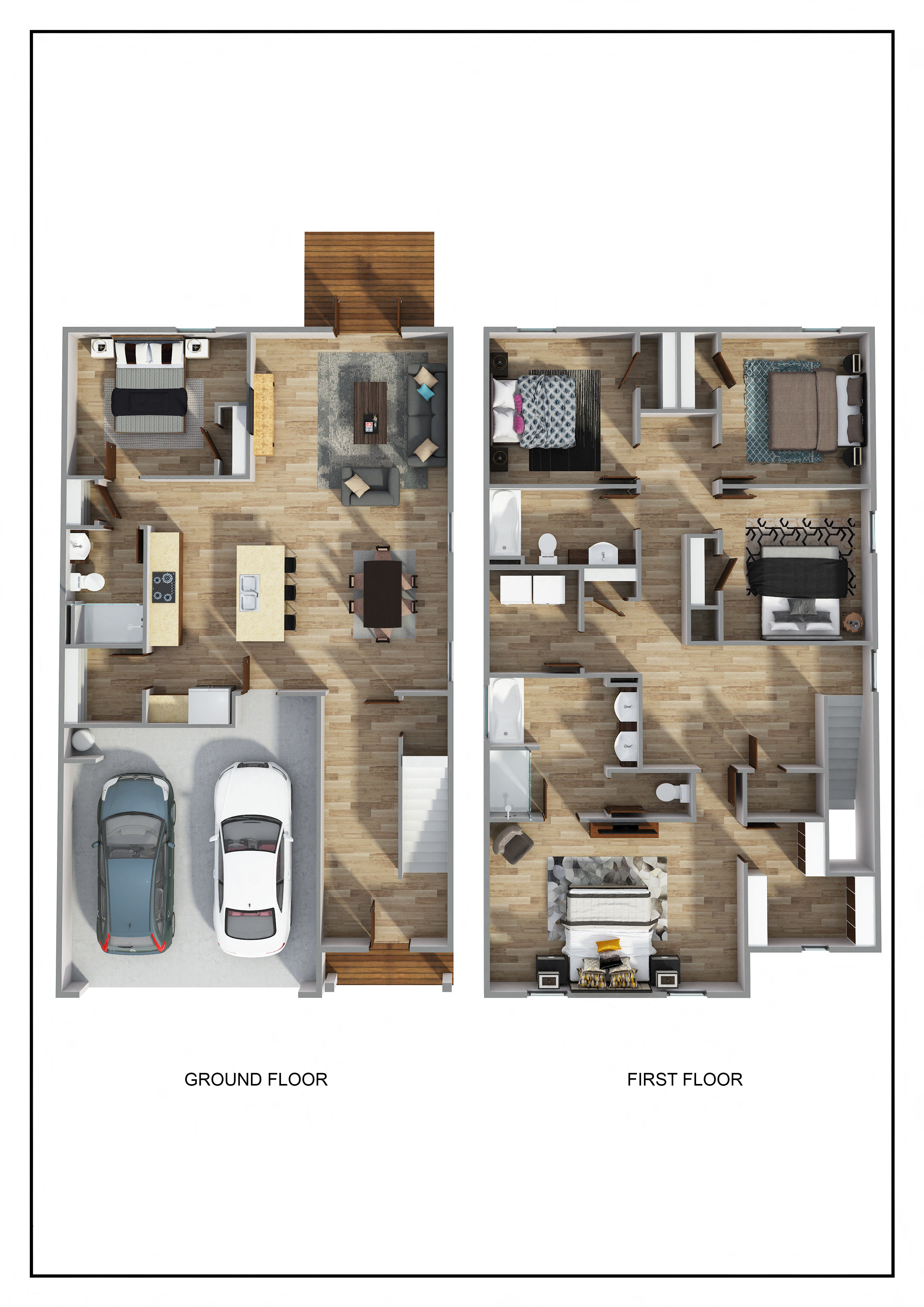 Robie Floor Plan, PLAN 2442, 5 Bed 3 Bath, 2442 SQ.FT.
