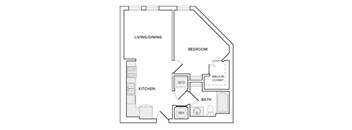 A black and white image of a house floor plan with labeled rooms.