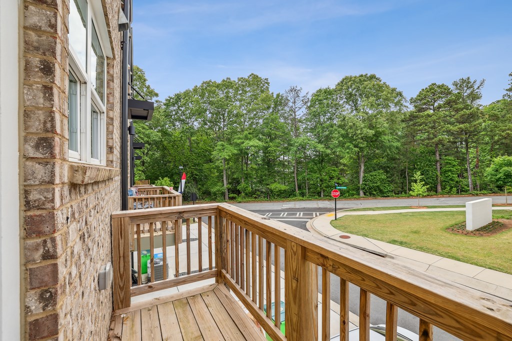 Elegant patio and balcony retreat at Henley Avondale townhomes in Avondale Estates, GA, in a pet-friendly community