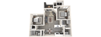 a 2100 sq ft floor plan with a bedroom and a living room