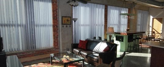 a living room with a couch and a coffee table