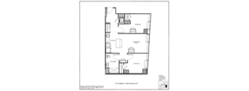 A black and white image of a floor plan for a unit in New Rochelle, NY.