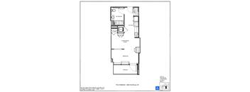 A floor plan of a one bedroom apartment in New Rochelle, NY.
