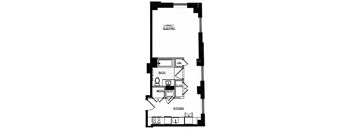 the floor plan of the studio apartment