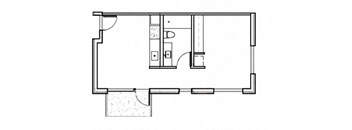 a small floor plan of a small house