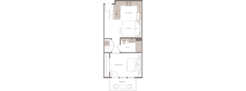 a floor plan of a bedroom apartment