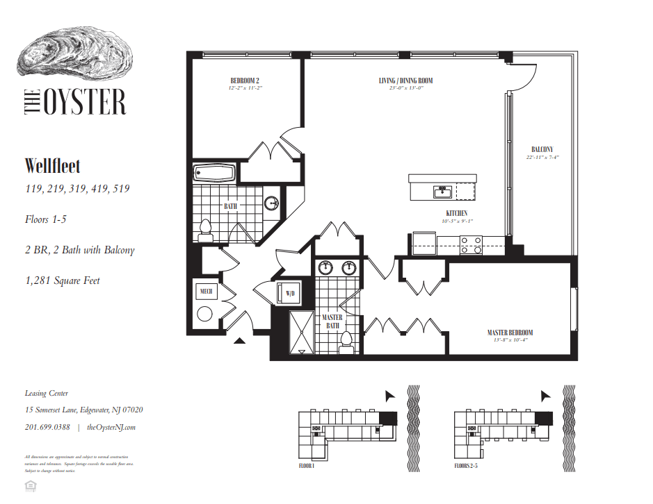 A black and white image of a floor plan for the Oyster Wellfleet.
