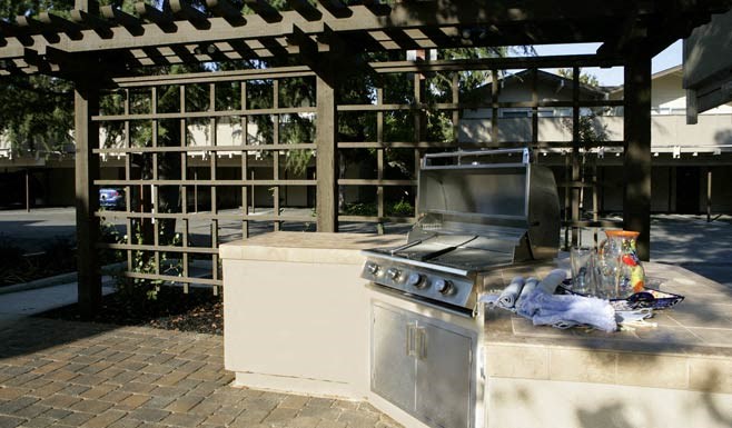 Walnut Creek, CA Apartments - Westcliffe Trails - BBQ Area with Grill, Counter Space, and a Pergola