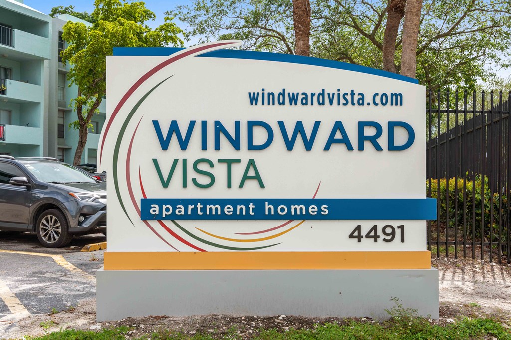 Windward Vista apartments in Lauderhill, FL photo of monument sign.