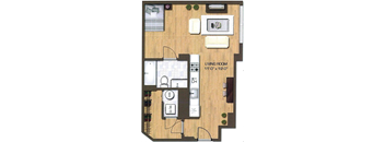 A floor plan of a living room measuring 11'0" x 19'0".