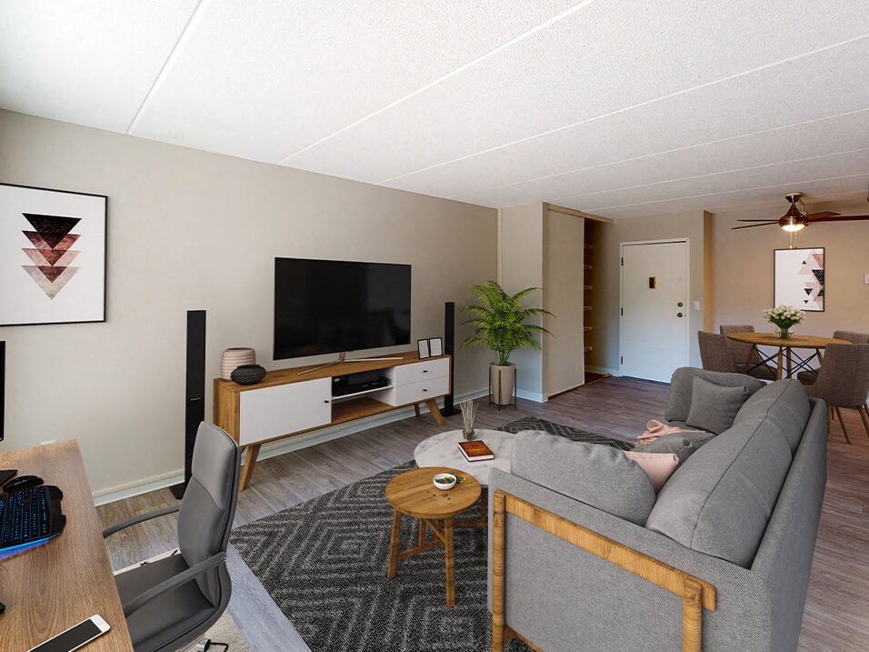 Olympik Village Apartments living room 