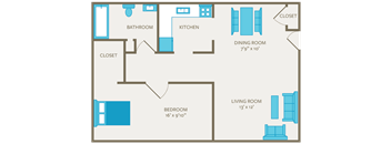 1 Bedroom 1 Bath  |  570 sqft