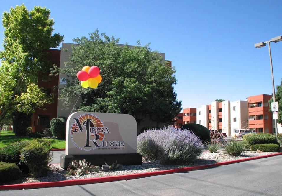 Welcome sign for Mesa Ridge