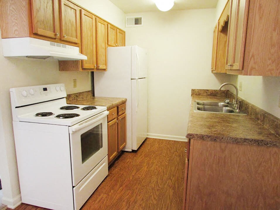 apartment kitchen with appliances