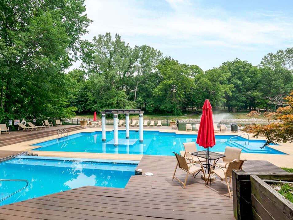 swimming pool at apartment community
