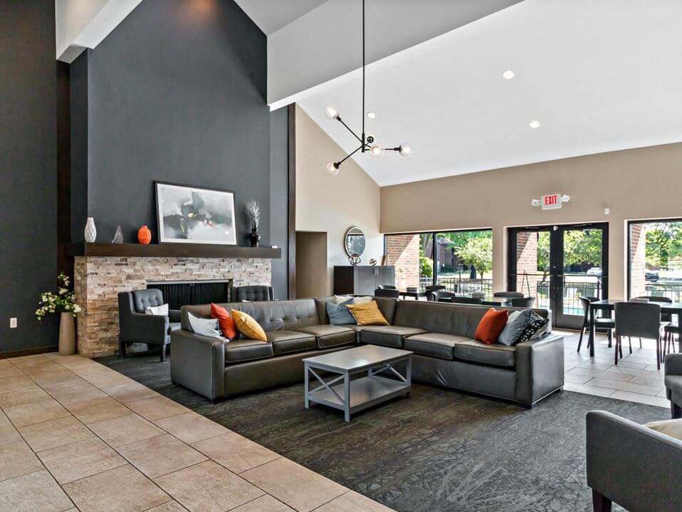 clubhouse with fireplace