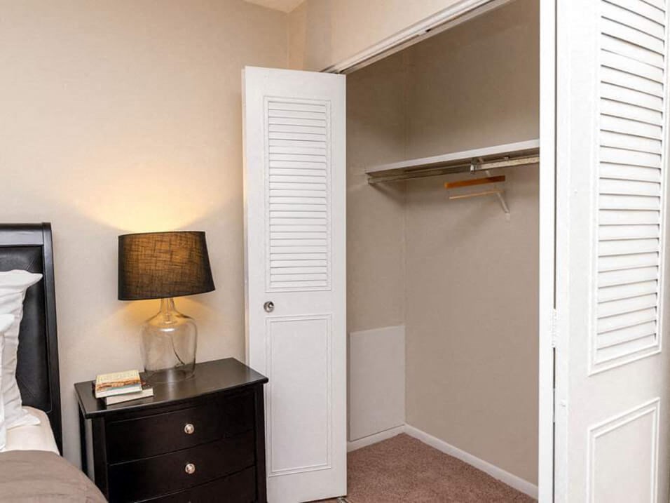 apartment bedroom with closet