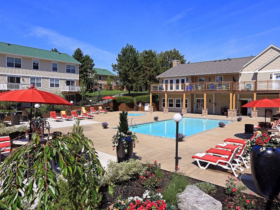 outdoor swimming pool at apartment
