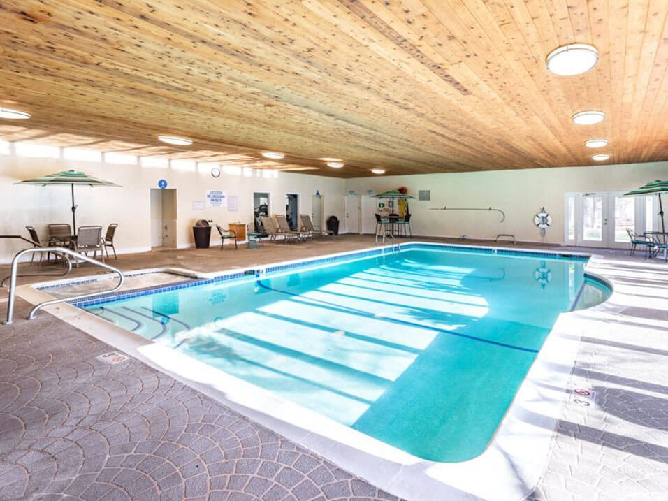indoor swimming pool at apartment complex