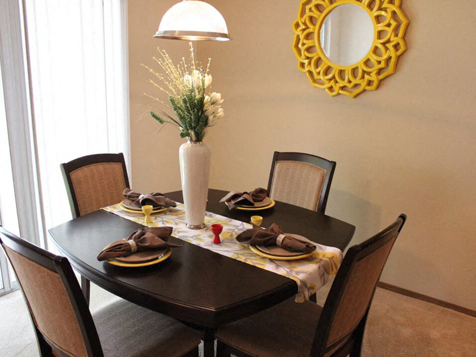 Dining Area in apartment floor plan