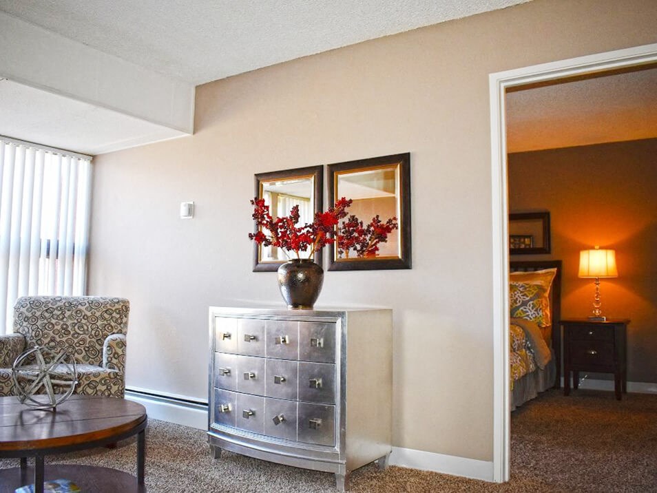 living room in Albuquerque apartment