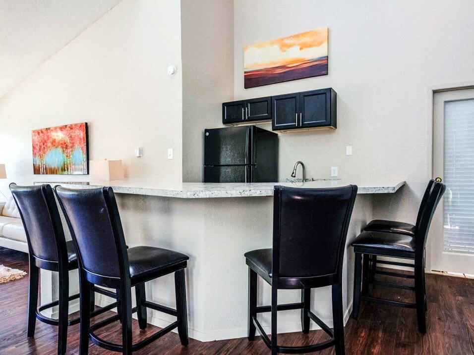 clubhouse kitchen at Summer Green apartments