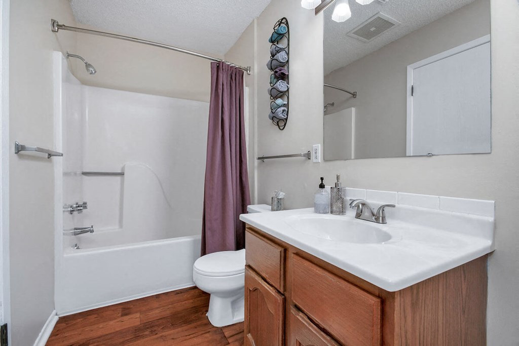 Bathroom with wood floors Wichita
