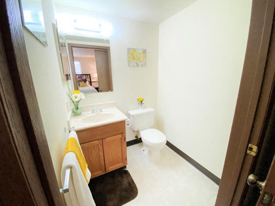 half bathroom at Holland MI apartments
