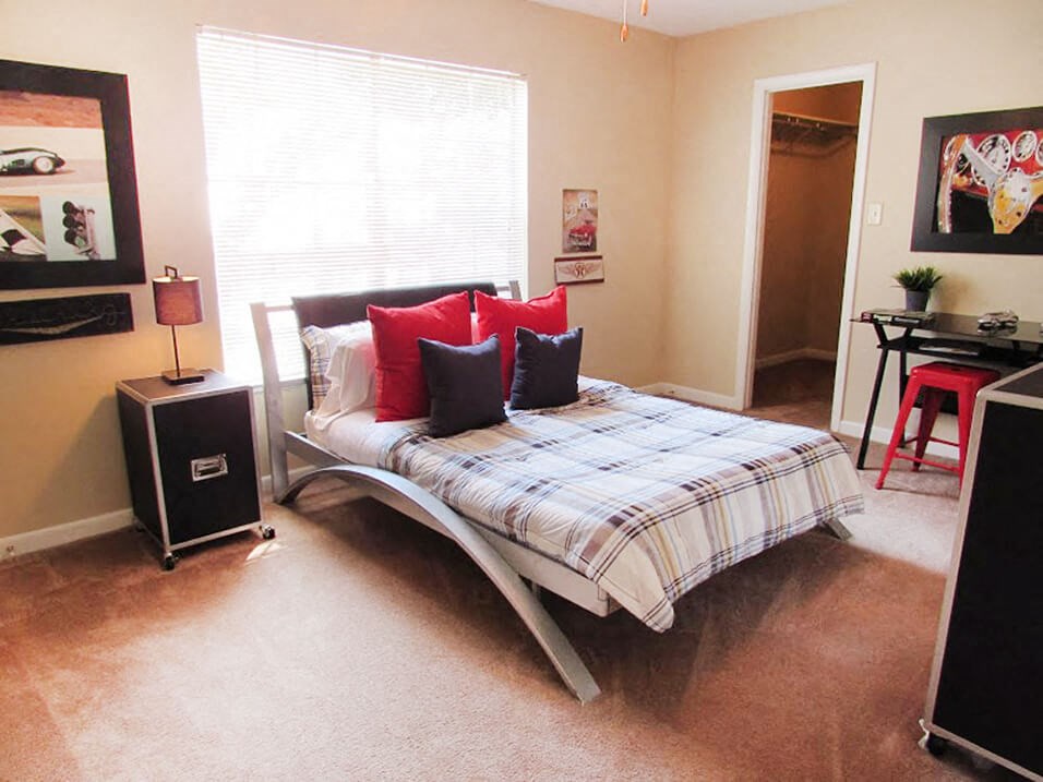 apartment bedroom with window